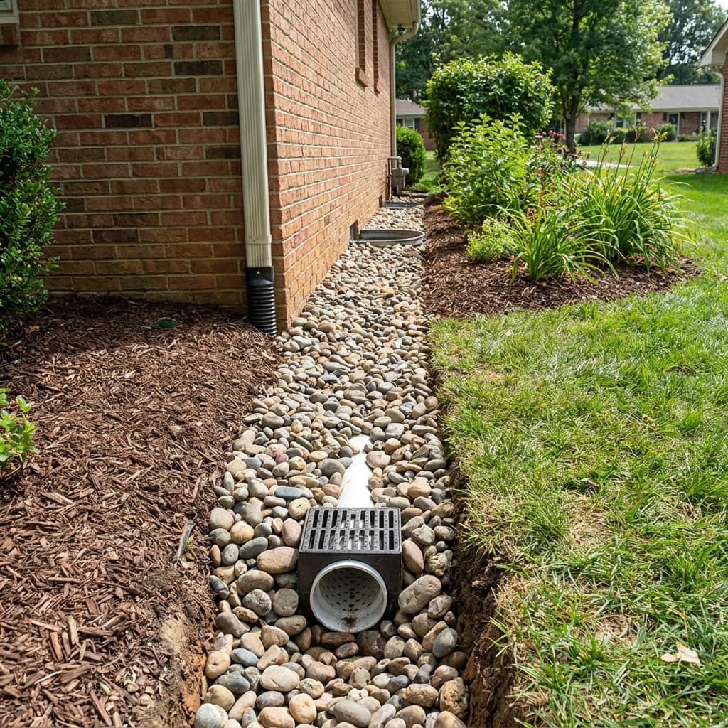 French drain installation